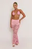 Pink Lace Kick Flare Trousers - Antonella sold by Rebellious Fashion