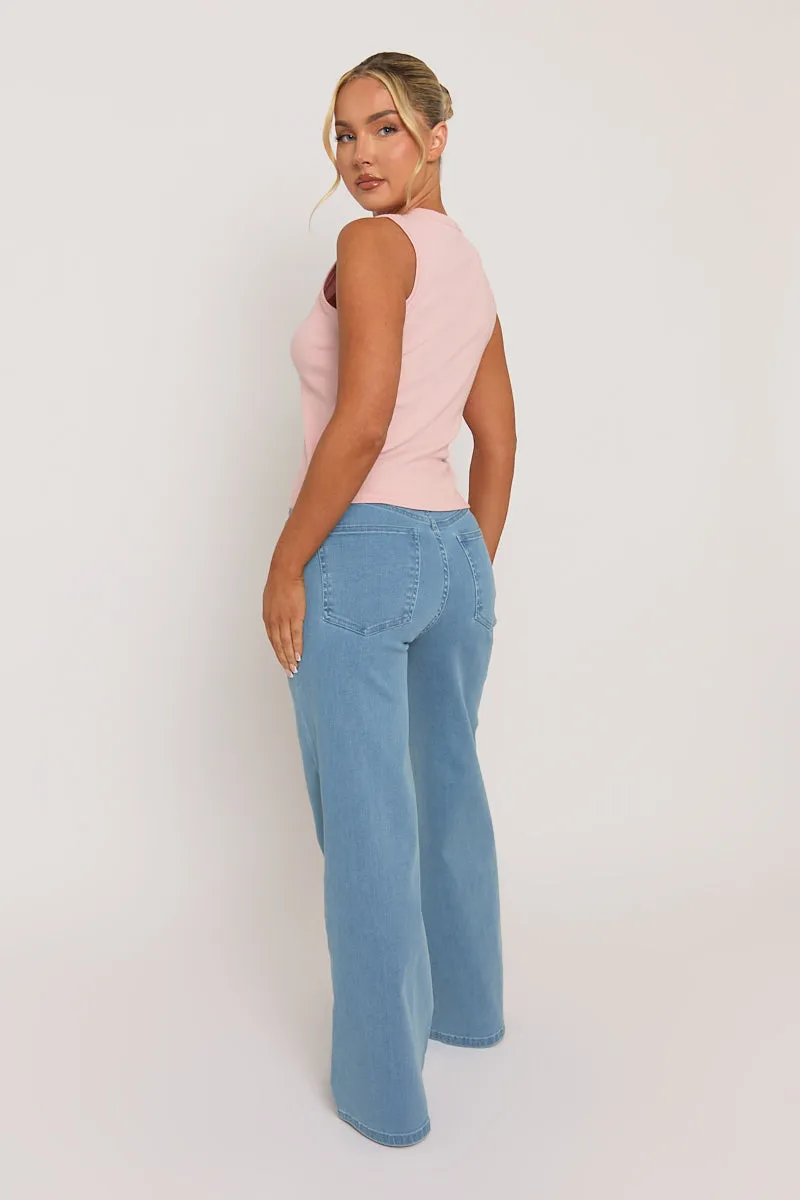 Pink Sleeve Button Up Rib Top - Nikolina sold by Rebellious Fashion product image thumbnail 4