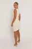 Cream Ruched Side Shift Mini Dress - Irina sold by Rebellious Fashion