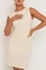 Cream Ruched Side Shift Mini Dress - Irina sold by Rebellious Fashion