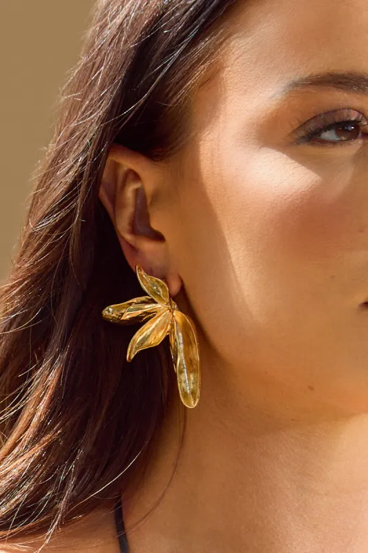 Gold Petal Earrings - Aubrey sold by Rebellious Fashion