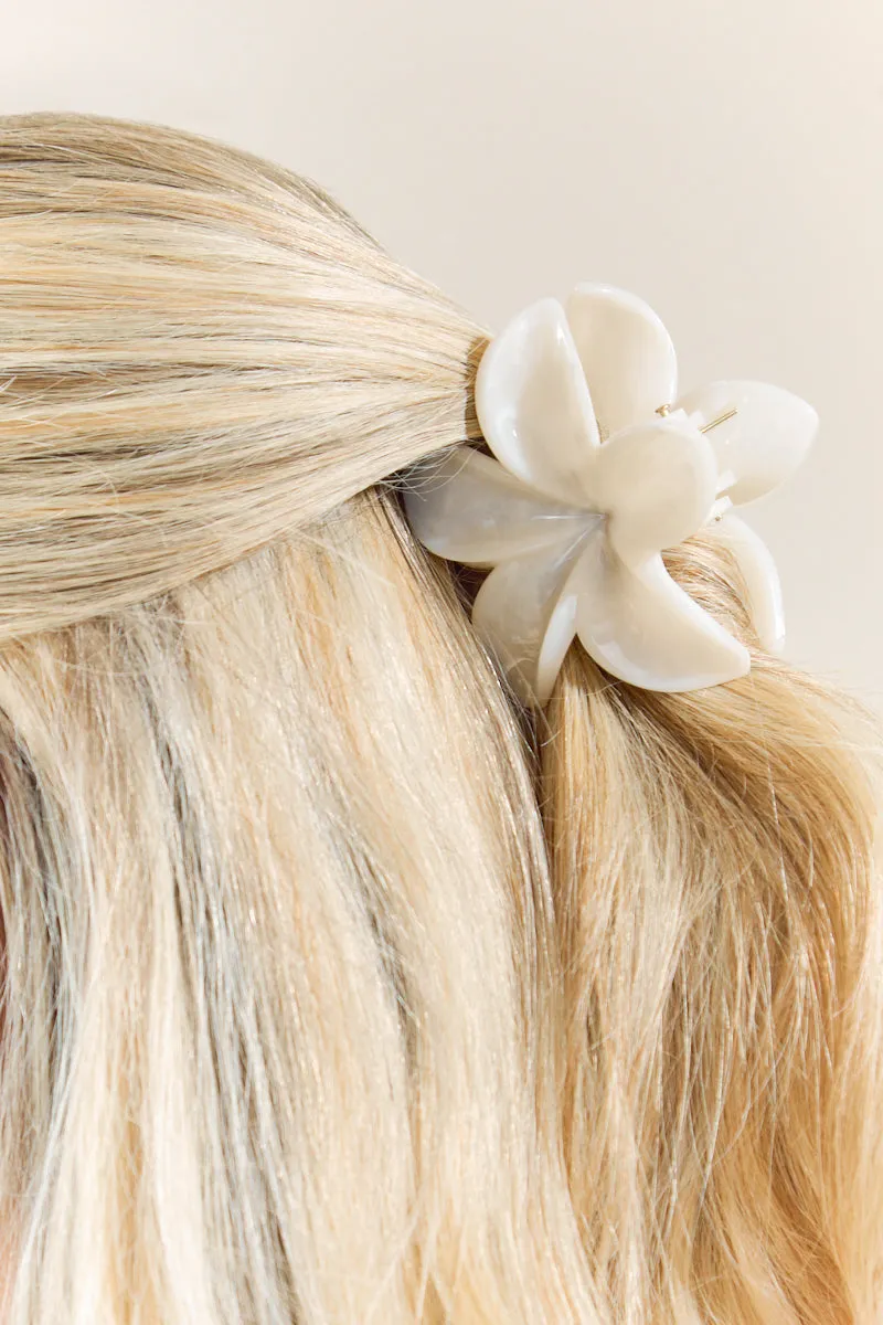 White Flower Claw Clip - Blake sold by Rebellious Fashion product image thumbnail 2