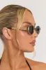 Gold Oval Frame Black Tinted Lense Sunglasses - Grady sold by Rebellious Fashion