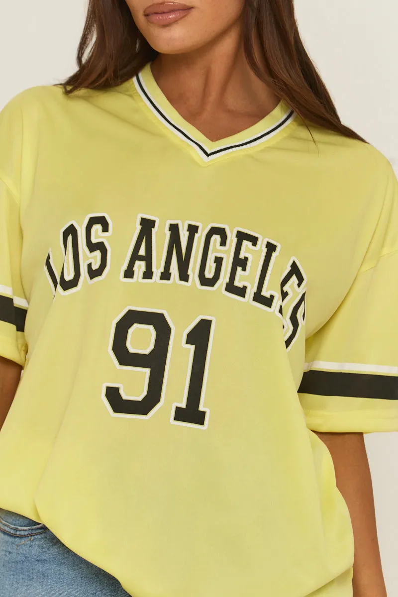 Yellow Oversized Varsity Football T-shirt - Austin sold by Rebellious Fashion product image thumbnail 4