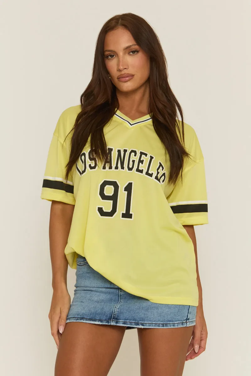 Yellow Oversized Varsity Football T-shirt - Austin sold by Rebellious Fashion product image thumbnail 3