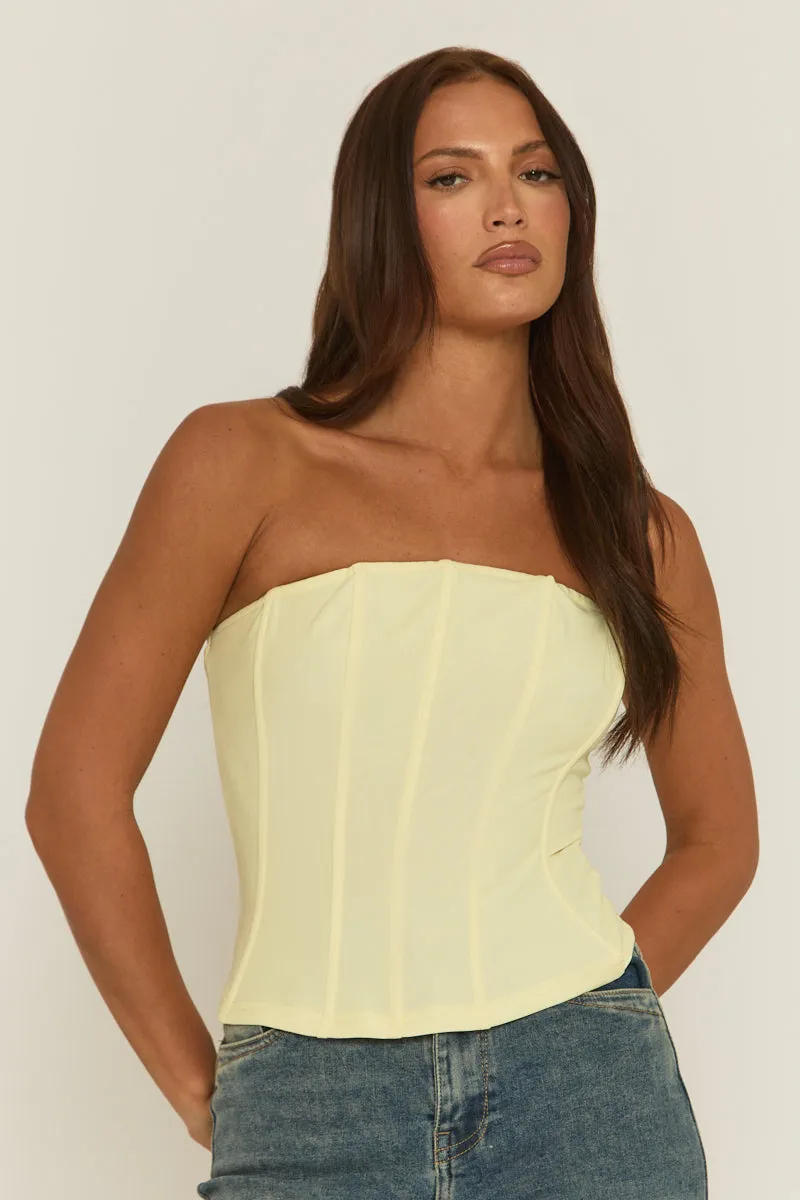 Yellow Boned Corset Top - Natalya sold by Rebellious Fashion