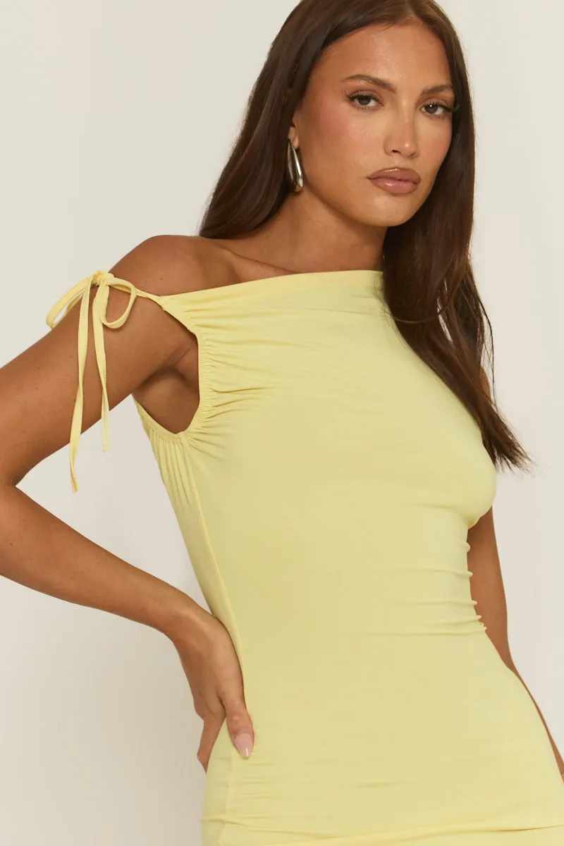 Butter Yellow Strappy Bodycon Mini Dress - Amoura sold by Rebellious Fashion product image thumbnail 4