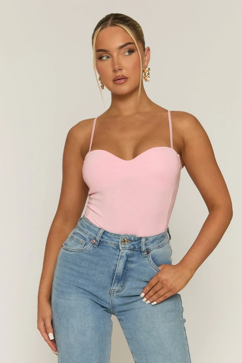 Pink Padded Bust Bodysuit - Seville sold by Rebellious Fashion