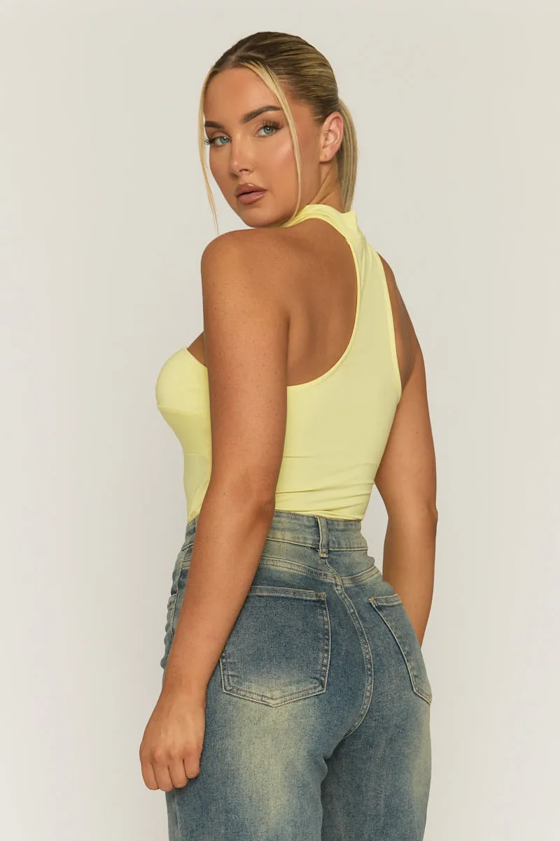 Yellow Ruched Bust Choker Detail Bodysuit - Singapore sold by Rebellious Fashion product image thumbnail 5