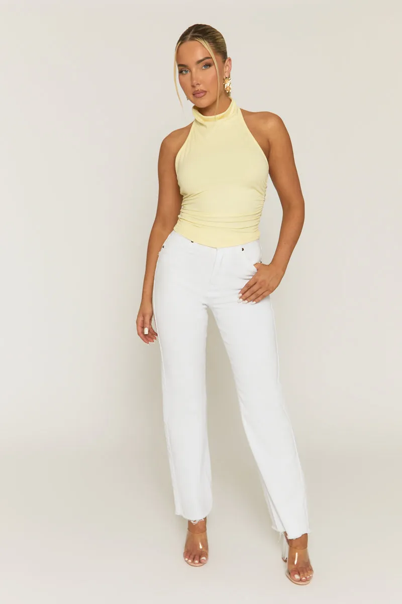 Butter Yellow Halter Cowl Neck Top - Nice sold by Rebellious Fashion product image thumbnail 5