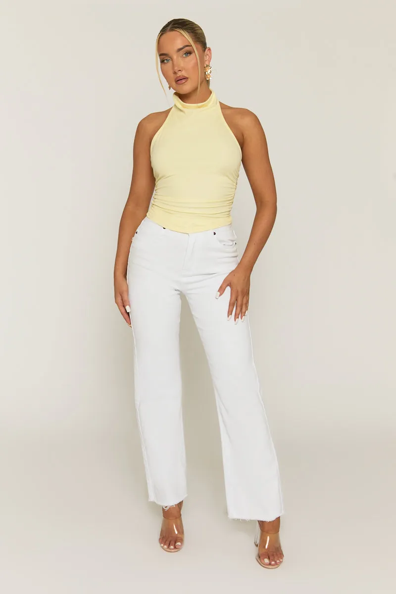 Butter Yellow Halter Cowl Neck Top - Nice sold by Rebellious Fashion product image thumbnail 2