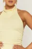 Butter Yellow Halter Cowl Neck Top - Nice sold by Rebellious Fashion