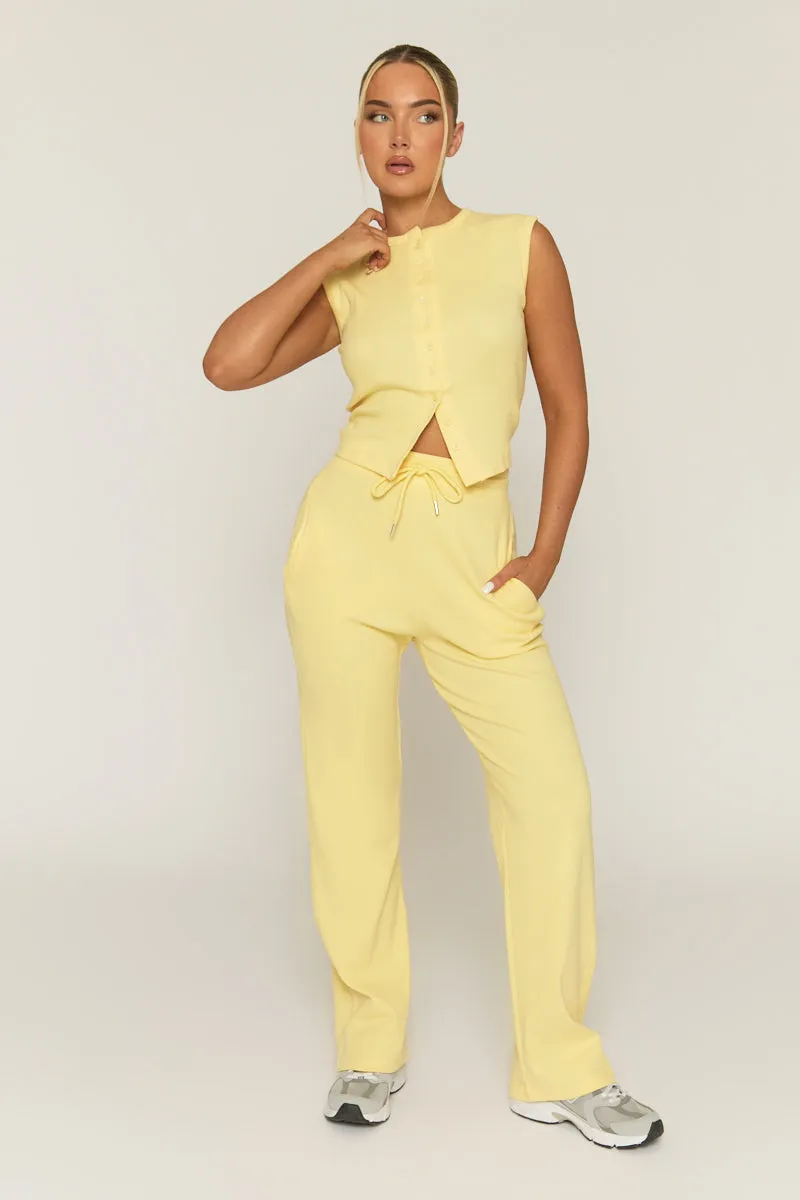 Butter Yellow Button Front Top and Wide Leg Trouser Co-ord Set - Estonia sold by Rebellious Fashion product image thumbnail 5