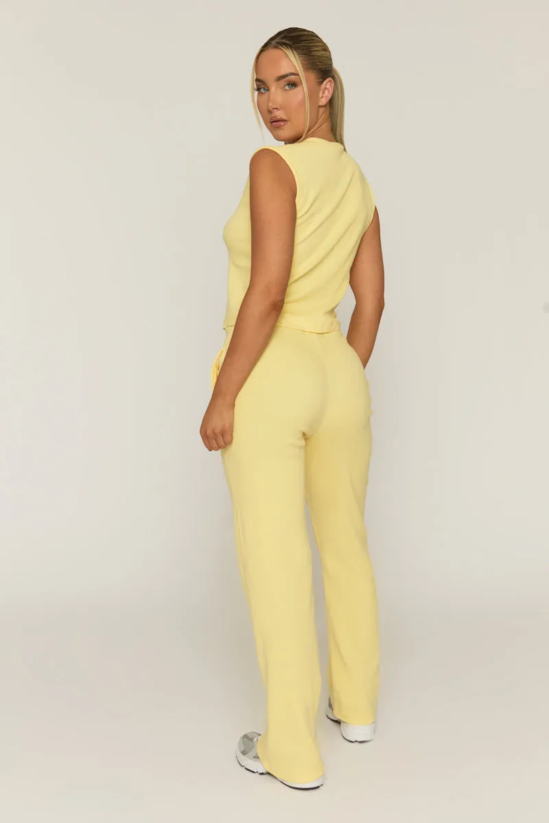 Butter Yellow Button Front Top and Wide Leg Trouser Co-ord Set - Estonia sold by Rebellious Fashion product image thumbnail 3