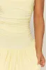 Butter Yellow Bandeau Puffball Hem Mini Dress - Belgium sold by Rebellious Fashion