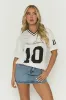 White Oversized Varsity Football T-shirt - Tokya sold by Rebellious Fashion
