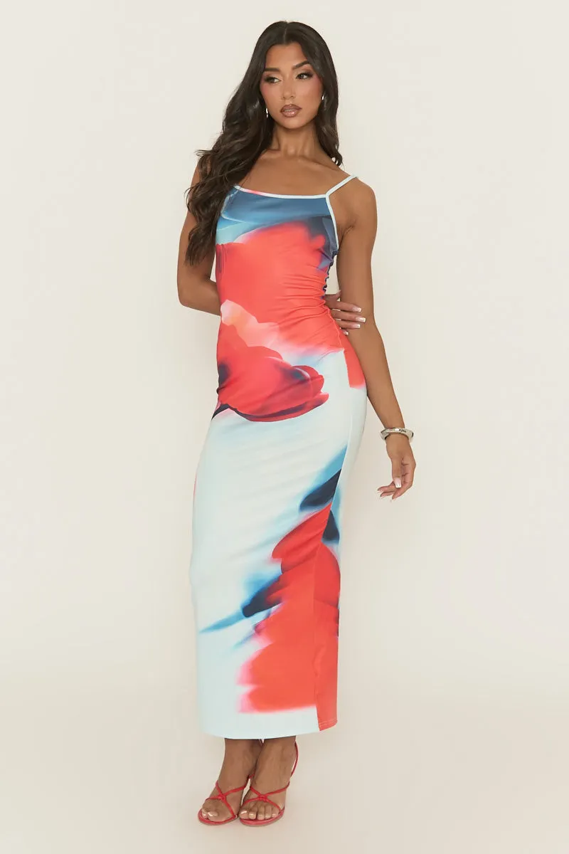 Blue Floral Strappy Maxi Dress - Evin sold by Rebellious Fashion product image thumbnail 3