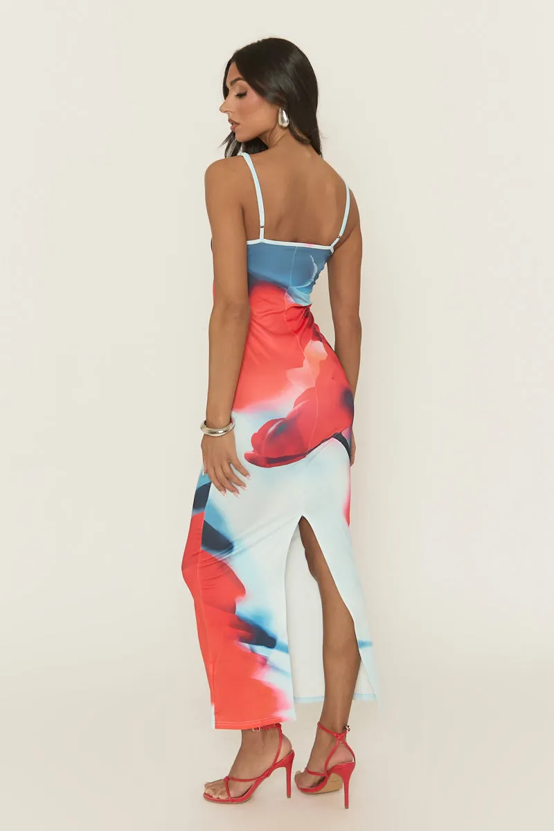 Blue Floral Strappy Maxi Dress - Evin sold by Rebellious Fashion product image thumbnail 4