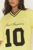 Yellow Oversized Varsity Football T-shirt - Tokya sold by Rebellious Fashion