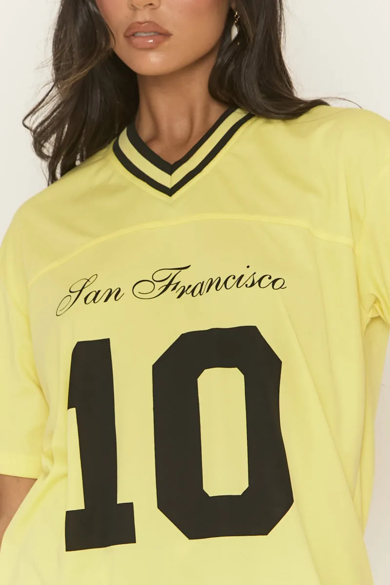 Yellow Oversized Varsity Football T-shirt - Tokya sold by Rebellious Fashion product image thumbnail 2