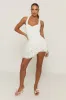 White Lace Waterfall Hem Mini Dress - Faryn sold by Rebellious Fashion