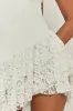 White Lace Waterfall Hem Mini Dress - Faryn sold by Rebellious Fashion