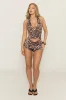 Brown Leopard Print Halterneck Top - Freyanna sold by Rebellious Fashion