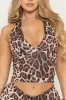 Brown Leopard Print Halterneck Top - Freyanna sold by Rebellious Fashion