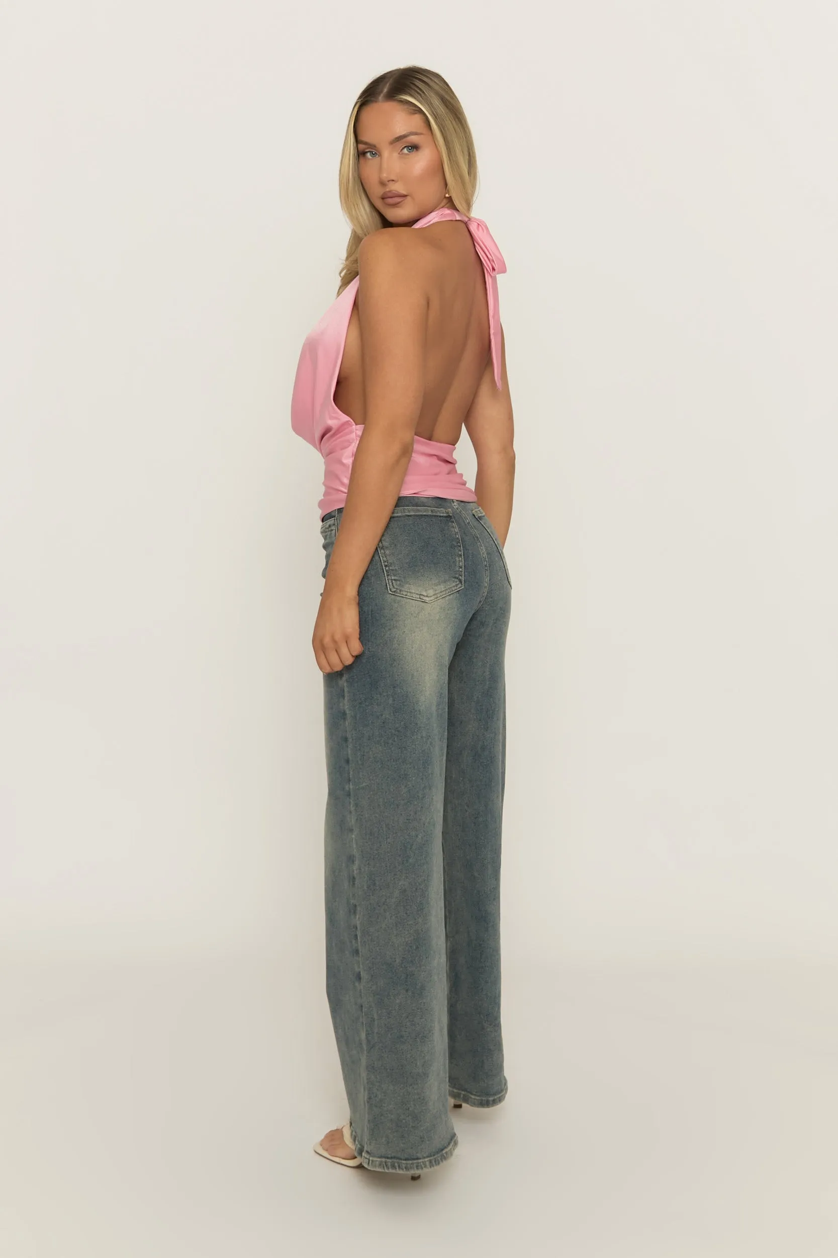 Pink Cowl Halterneck Top - Lexiee sold by Rebellious Fashion product image thumbnail 4