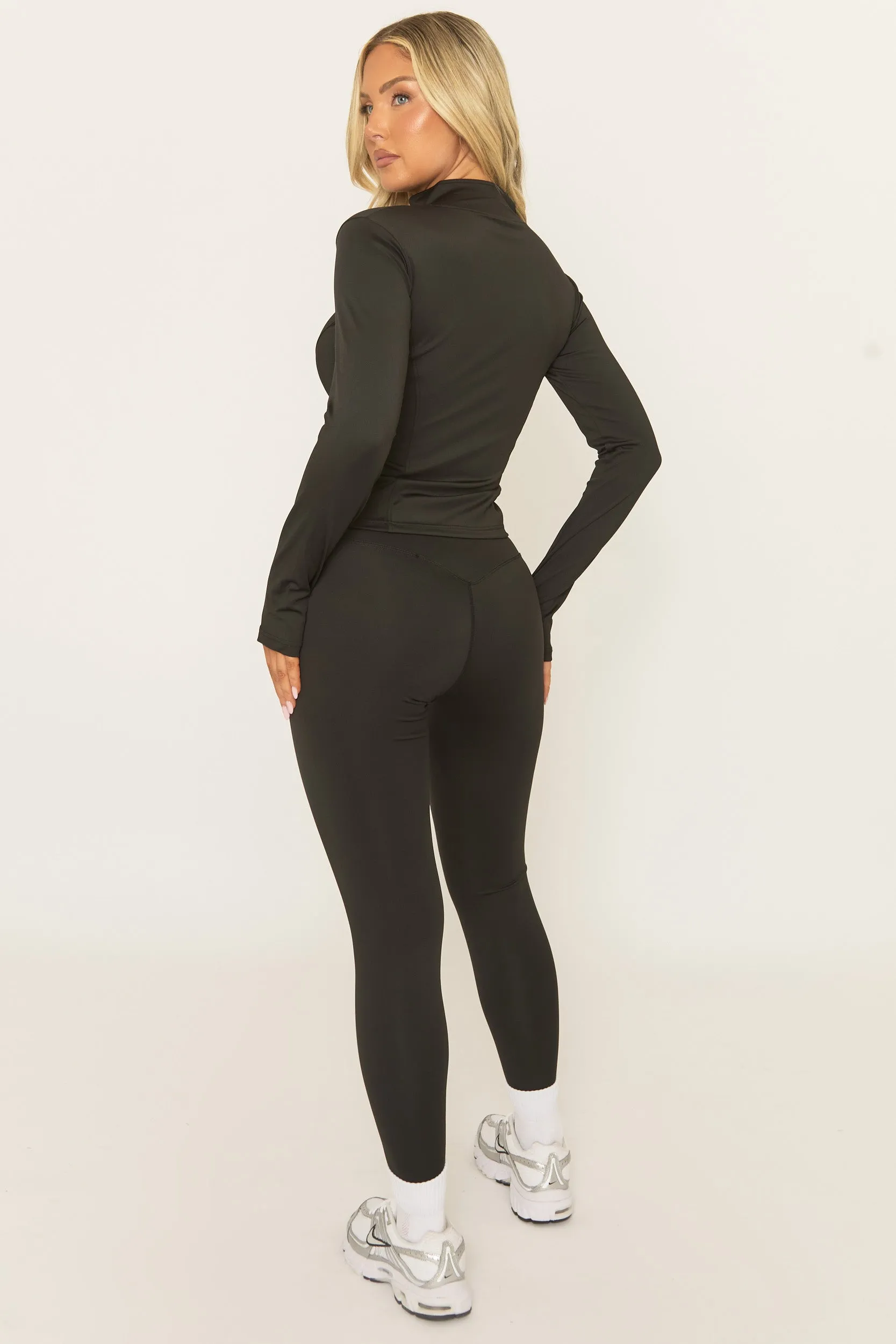 Black Zip Through Jacket and Legging Activewear Set - Rehyan sold by Rebellious Fashion product image thumbnail 5