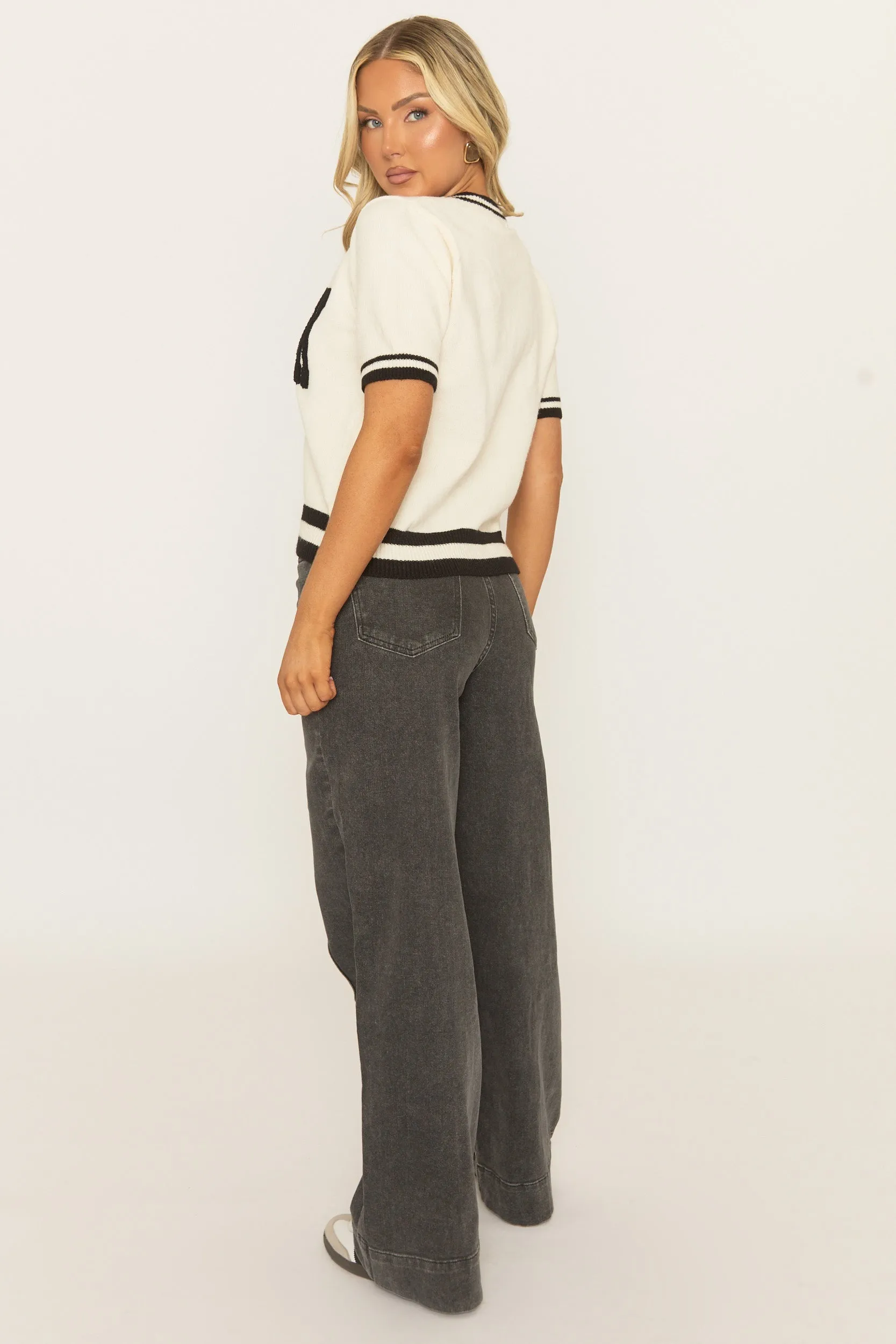 Cream Varsity New York Knitted Jumper - Larsen sold by Rebellious Fashion product image thumbnail 4