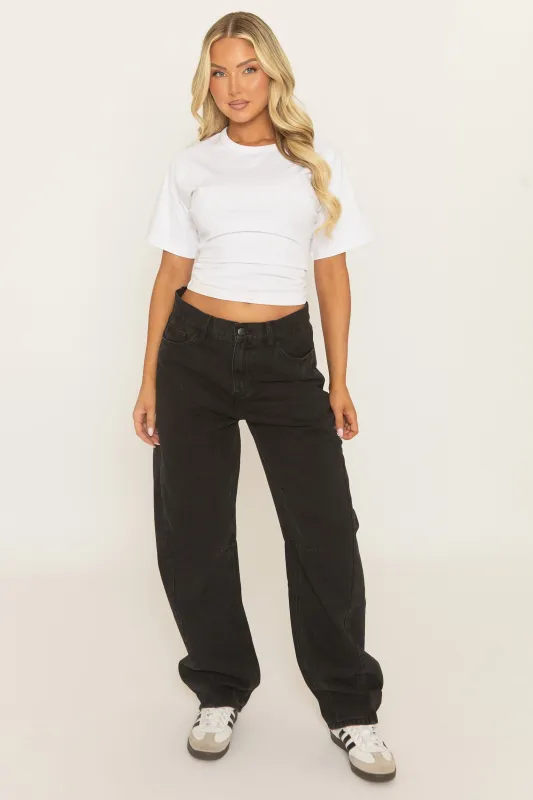 Black Balloon Leg Denim Jeans - Marny sold by Rebellious Fashion