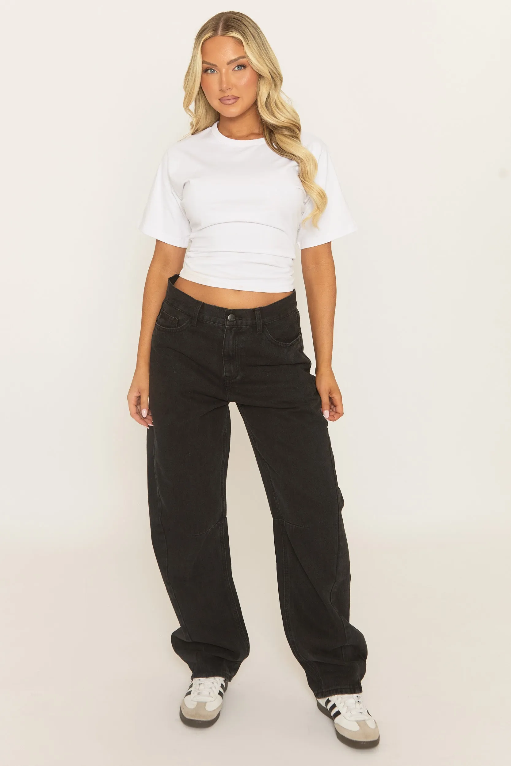 Black Balloon Leg Denim Jeans - Marny sold by Rebellious Fashion