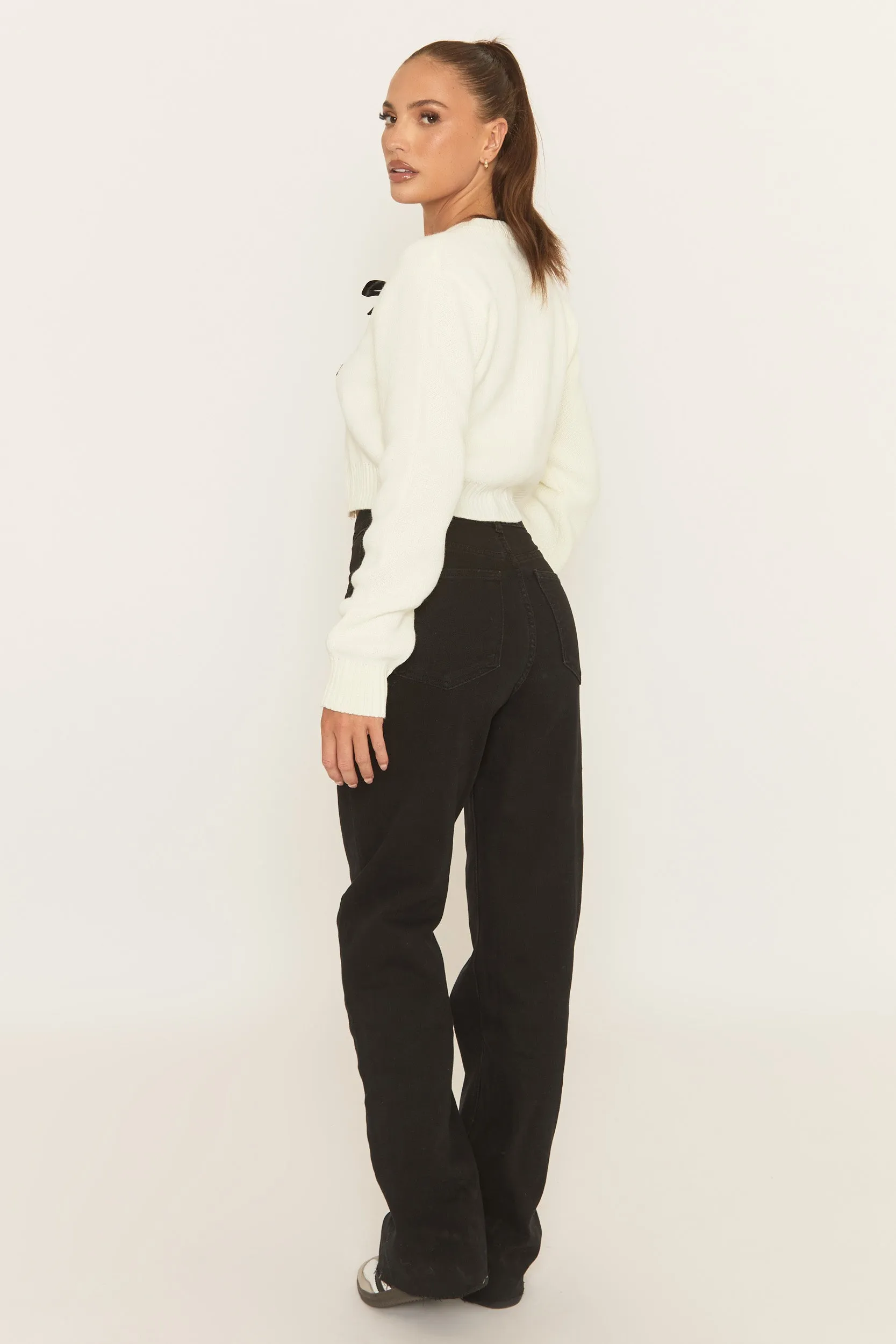 Cream Tie Front Knitted Cardigan - Kenzia sold by Rebellious Fashion product image thumbnail 4