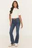 Mid Blue Stretch Denim Flare Jeans - Sorcha sold by Rebellious Fashion