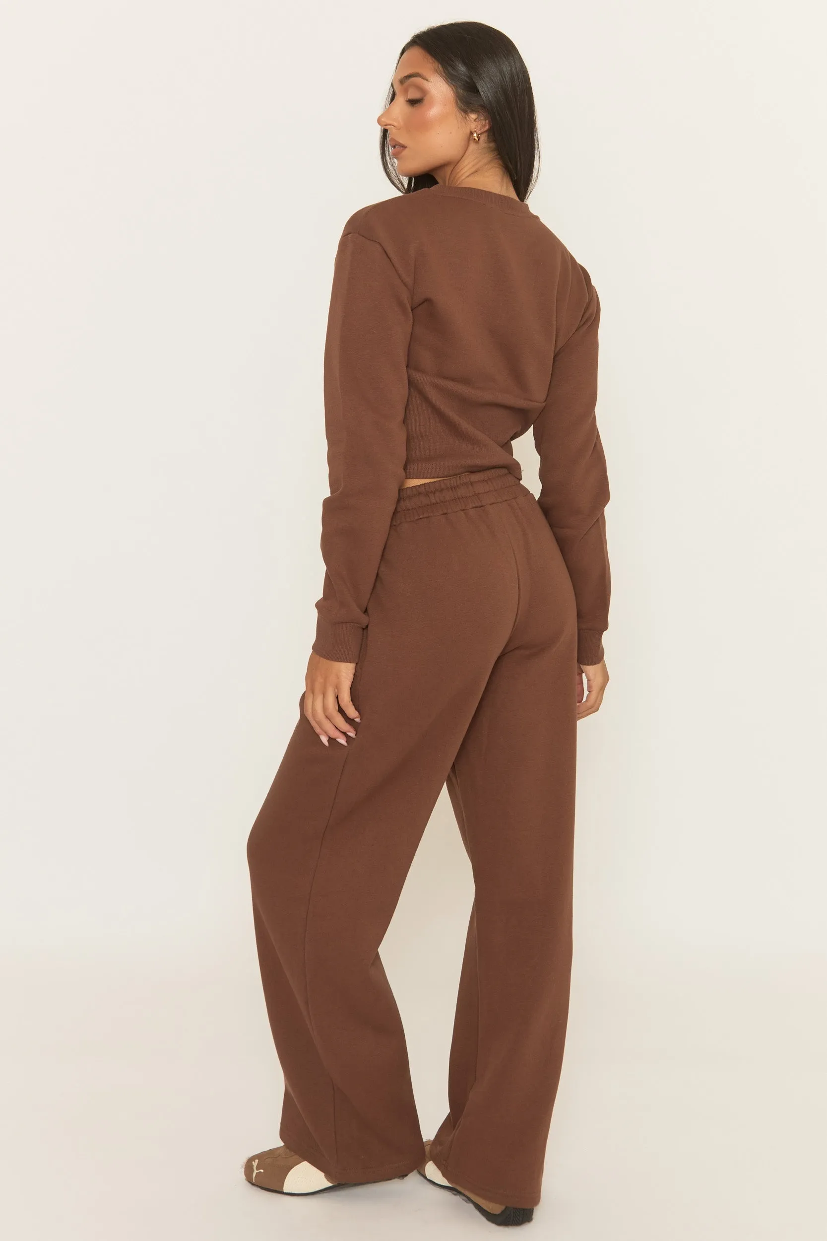 Chocolate Zip Through Loungewear Co-ord Set - Laurye sold by Rebellious Fashion product image thumbnail 4