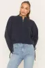 Navy Knitted Quarter Zip Sweater - Joey sold by Rebellious Fashion