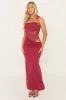 Wine Lace Insert Maxi Dress - Adriene sold by Rebellious Fashion