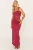 Wine Lace Insert Maxi Dress - Adriene sold by Rebellious Fashion