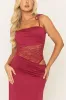 Wine Lace Insert Maxi Dress - Adriene sold by Rebellious Fashion