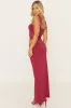 Wine Lace Insert Maxi Dress - Adriene sold by Rebellious Fashion