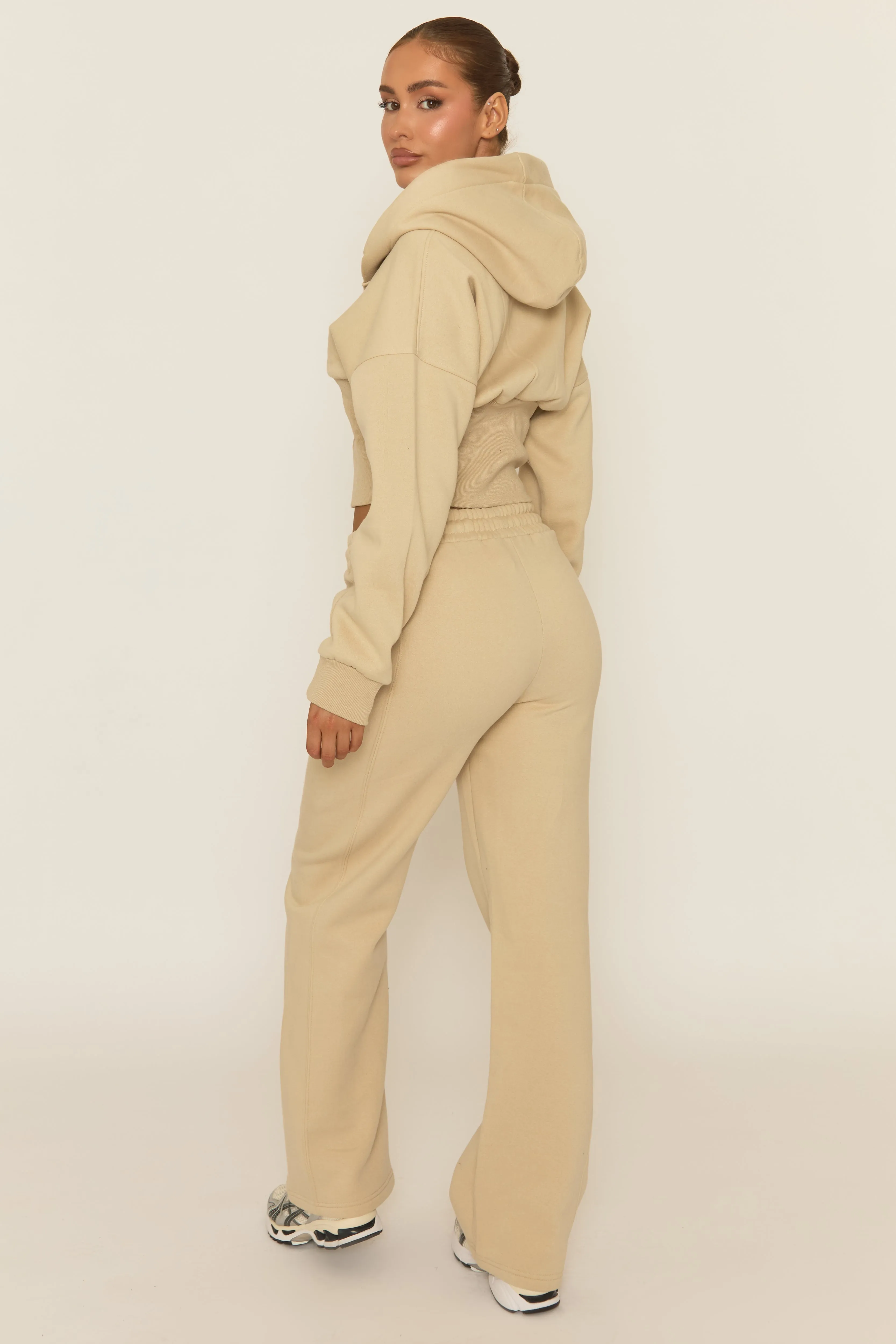 Beige Corset Fit Hoodie and Jogger Loungewear Co-ord Set - Arria sold by Rebellious Fashion product image thumbnail 4