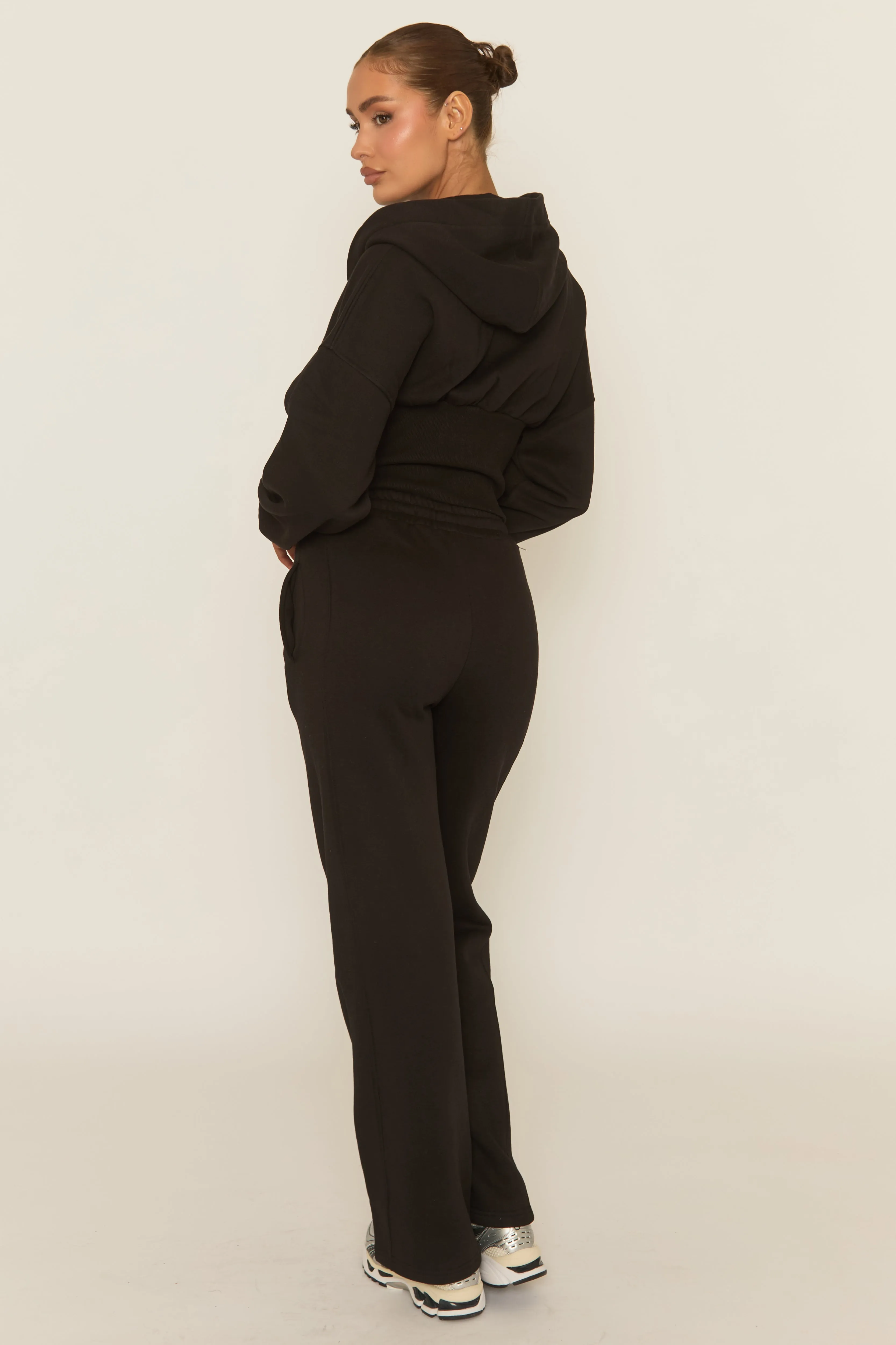 Black Corset Fit Hoodie and Jogger Loungewear Co-ord Set - Arria sold by Rebellious Fashion product image thumbnail 4