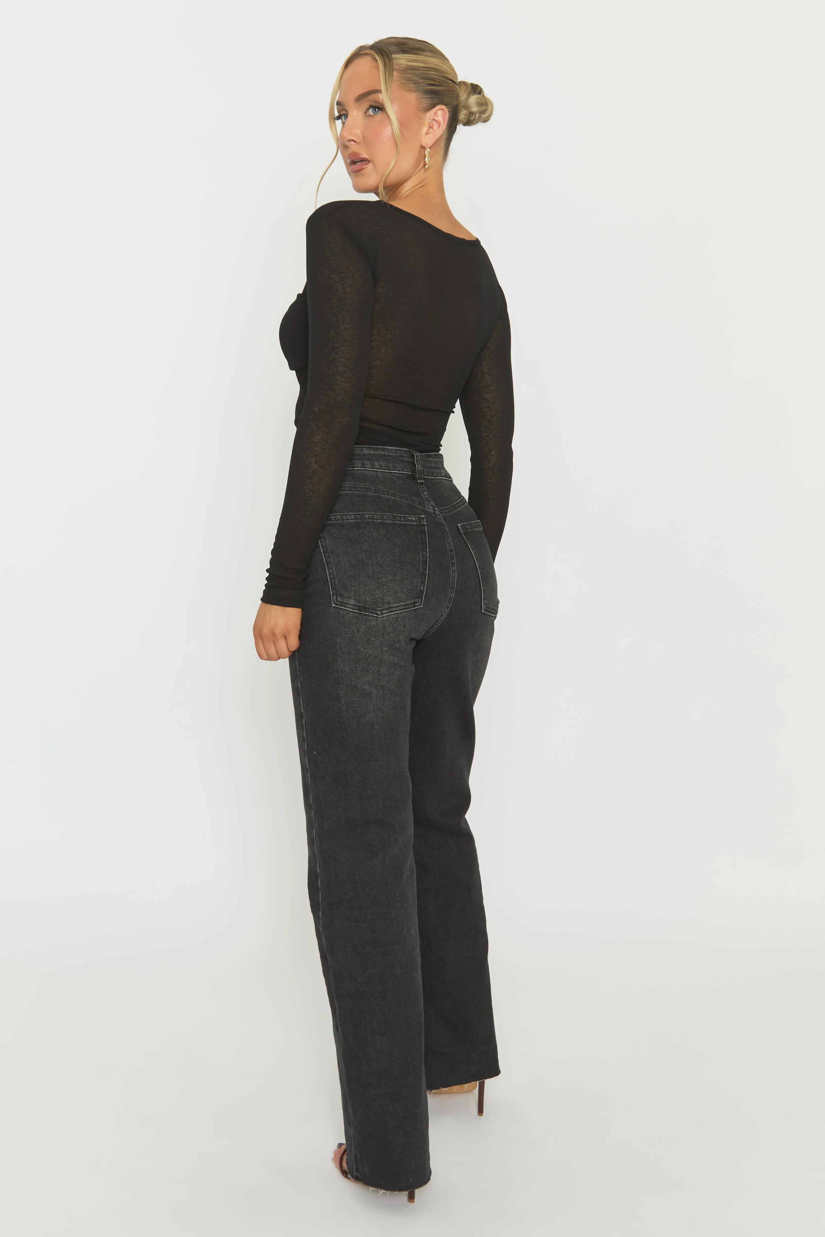 Black Twist Front Long Sleeve Top - Kaylia sold by Rebellious Fashion product image thumbnail 5