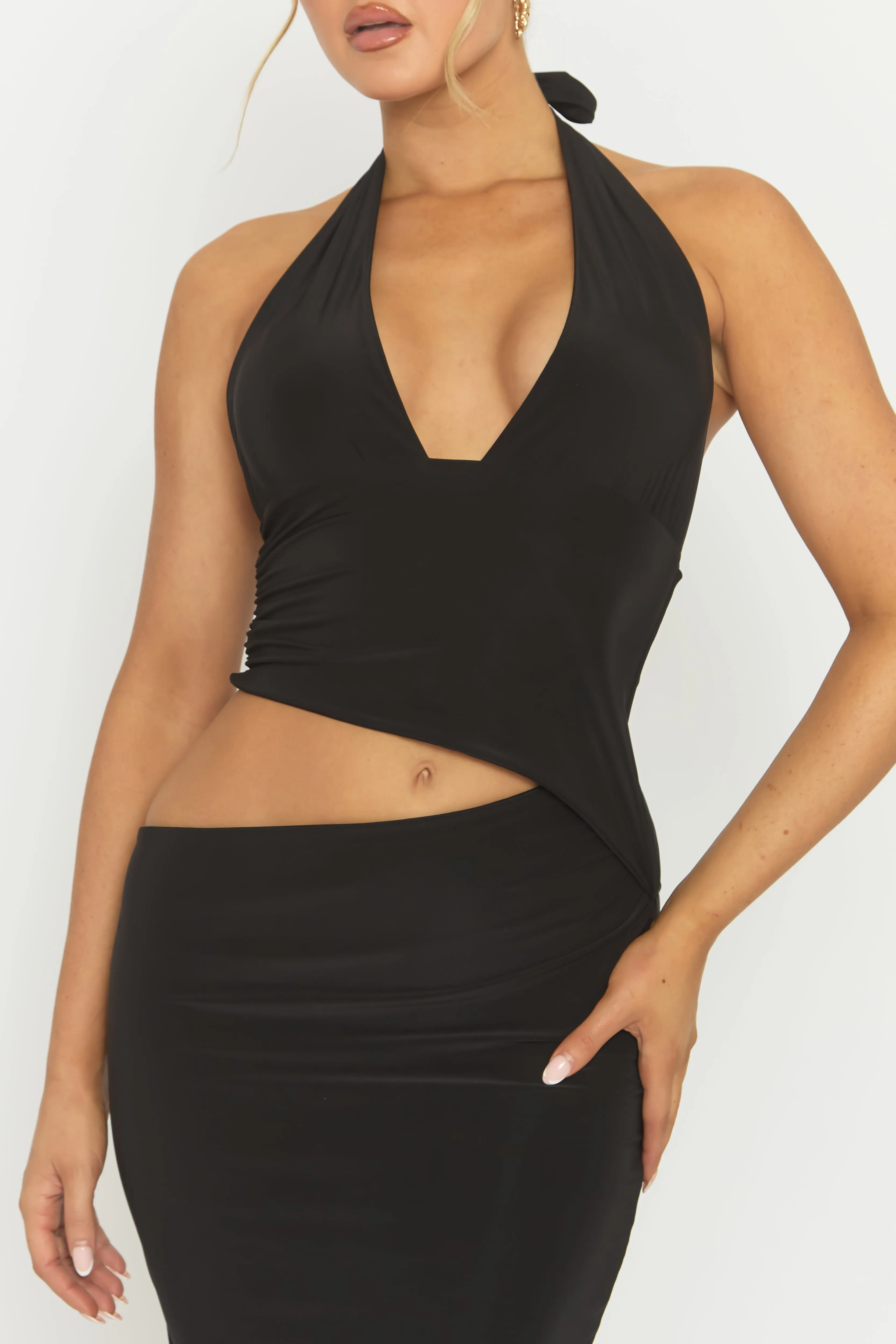 Black Halterneck Cut Out Maxi Dress - Briyan sold by Rebellious Fashion product image thumbnail 4
