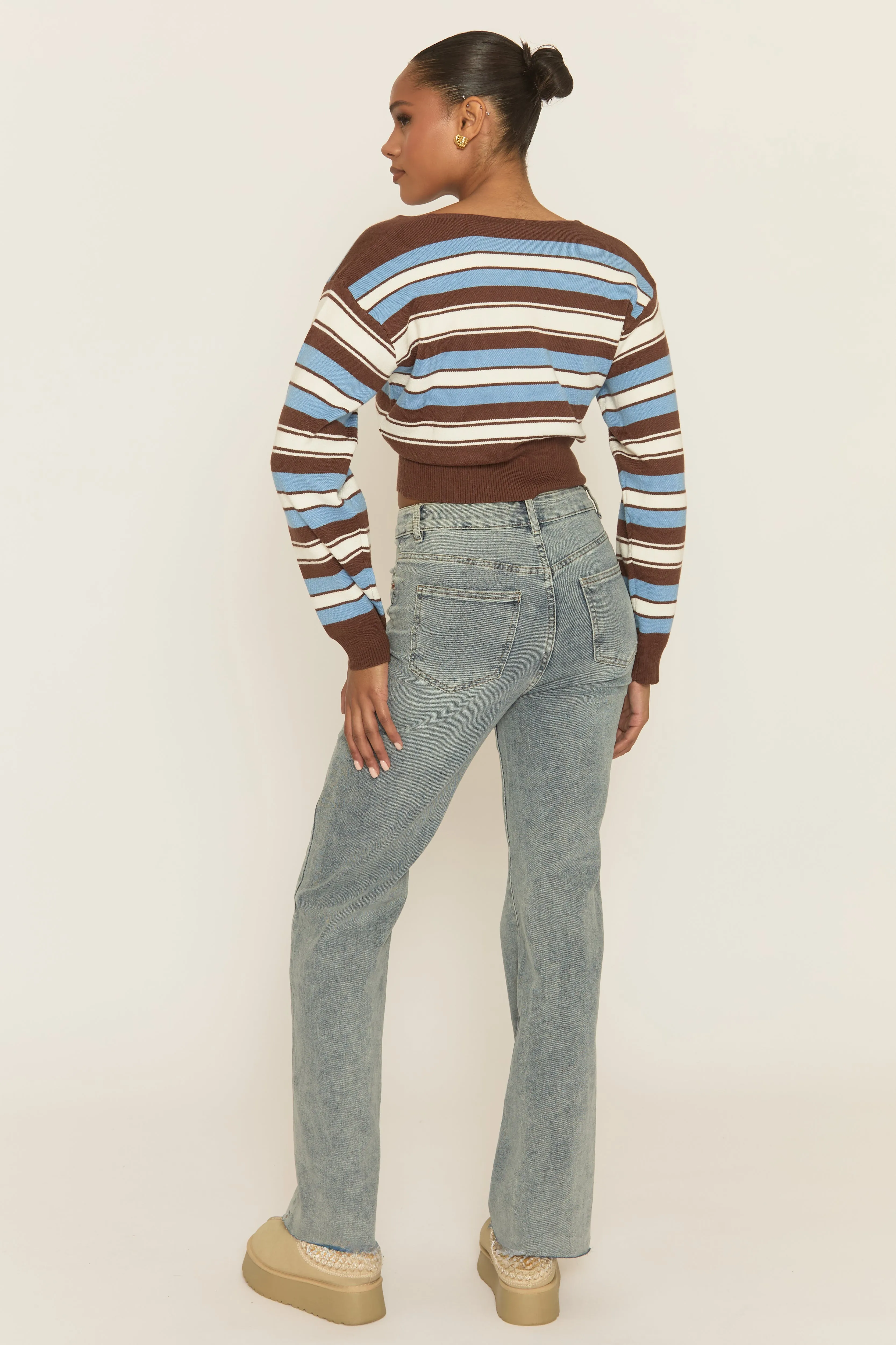 Blue Striped Knit Cardigan - Karissa sold by Rebellious Fashion product image thumbnail 4