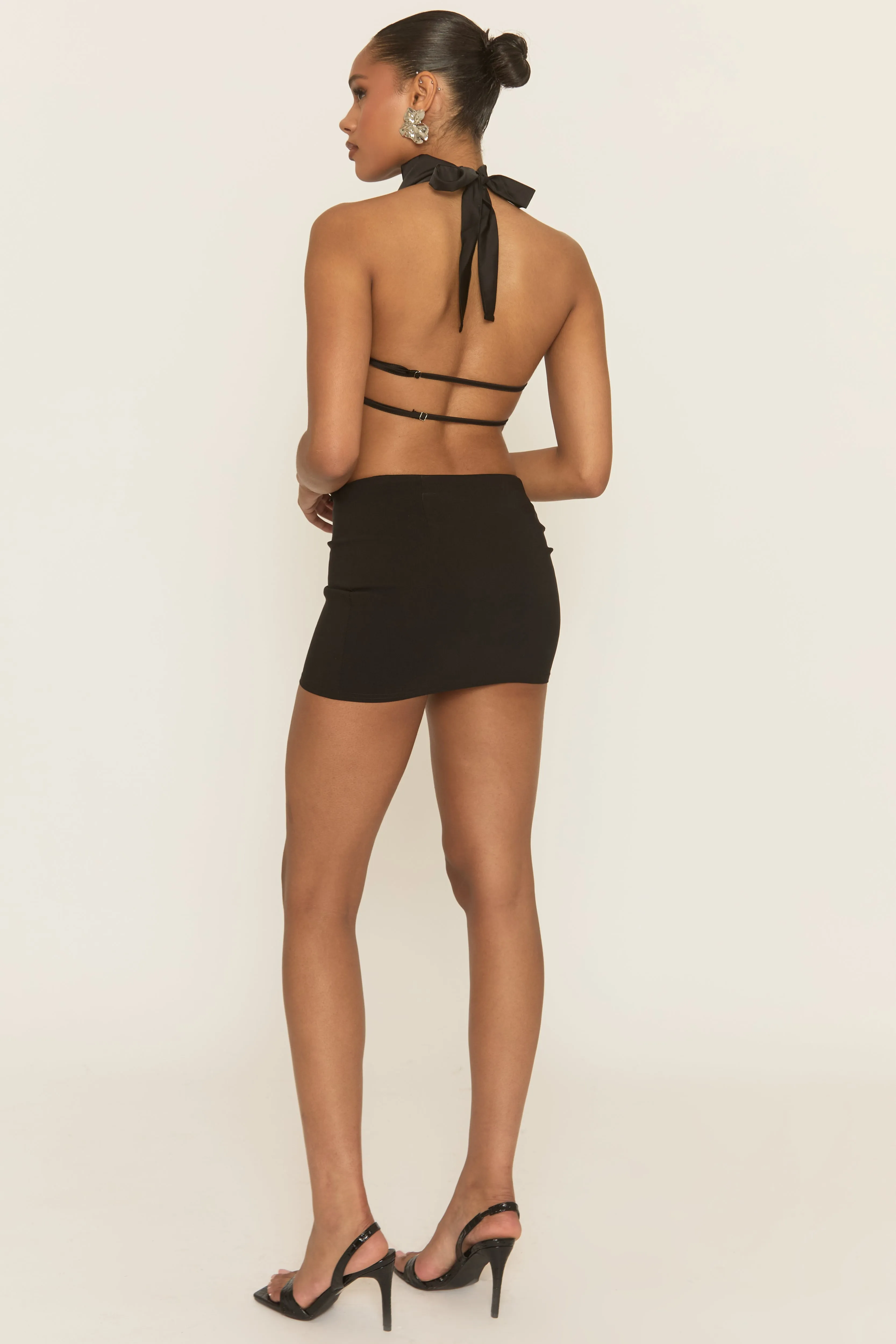 Black Cowl Neck Open Back Top - Klaudie sold by Rebellious Fashion product image thumbnail 5