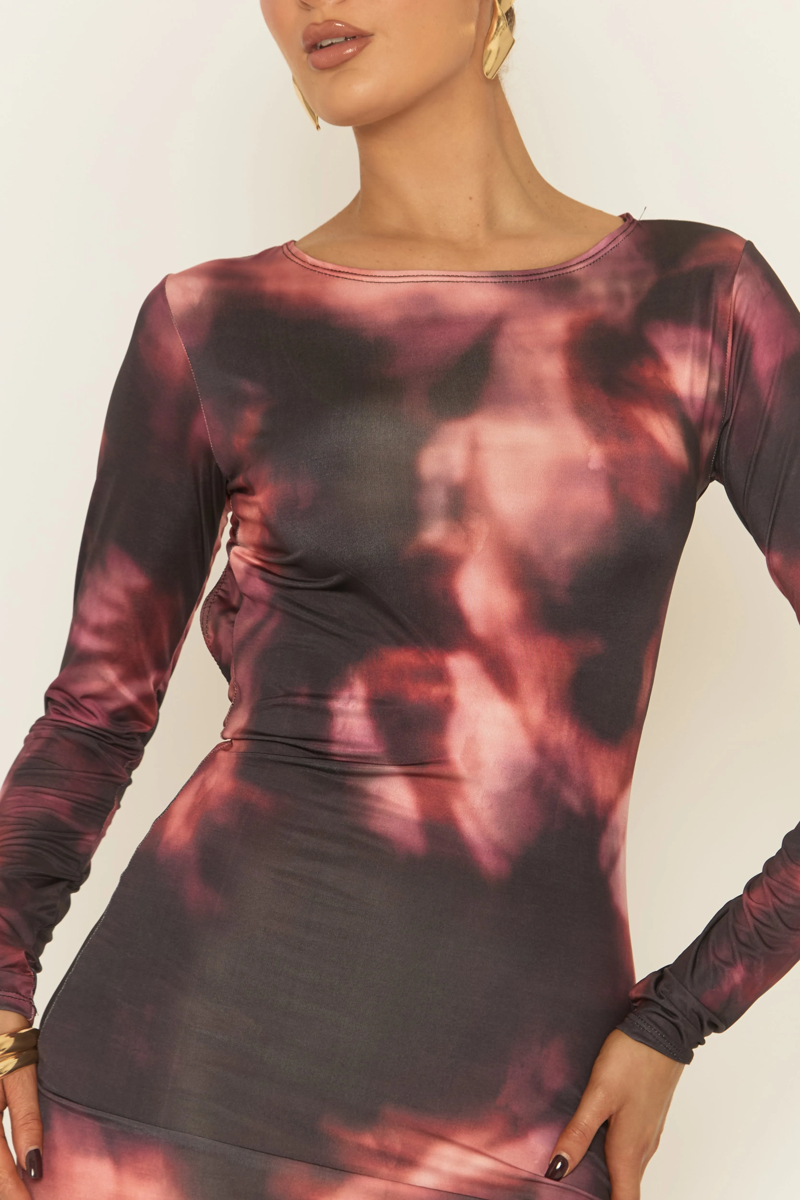 Black Printed Cut Out Back Maxi Dress - Brodie sold by Rebellious Fashion product image thumbnail 4