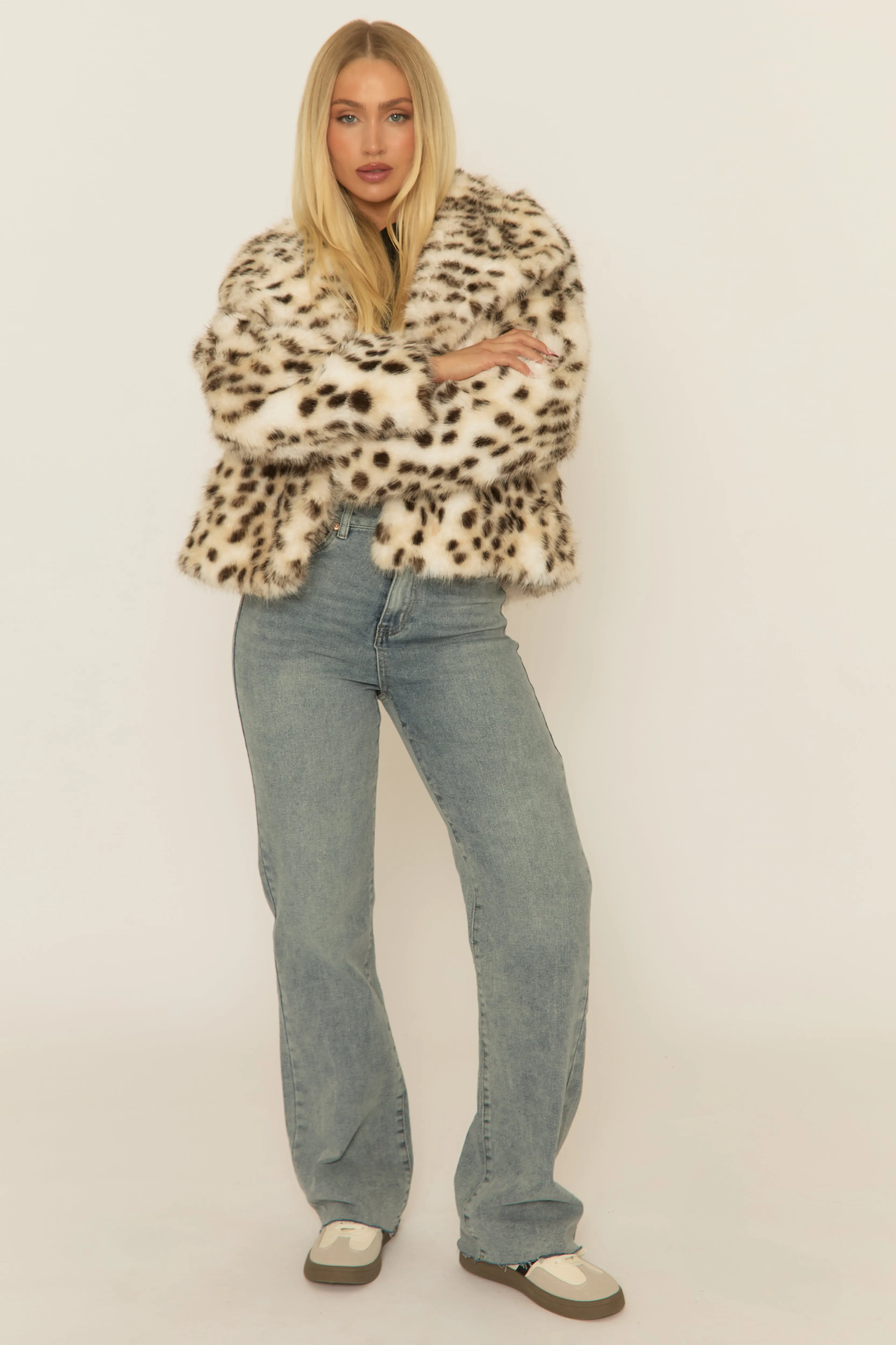 Cream Leopard Print Faux Fur Coat - Aleena sold by Rebellious Fashion product image thumbnail 5
