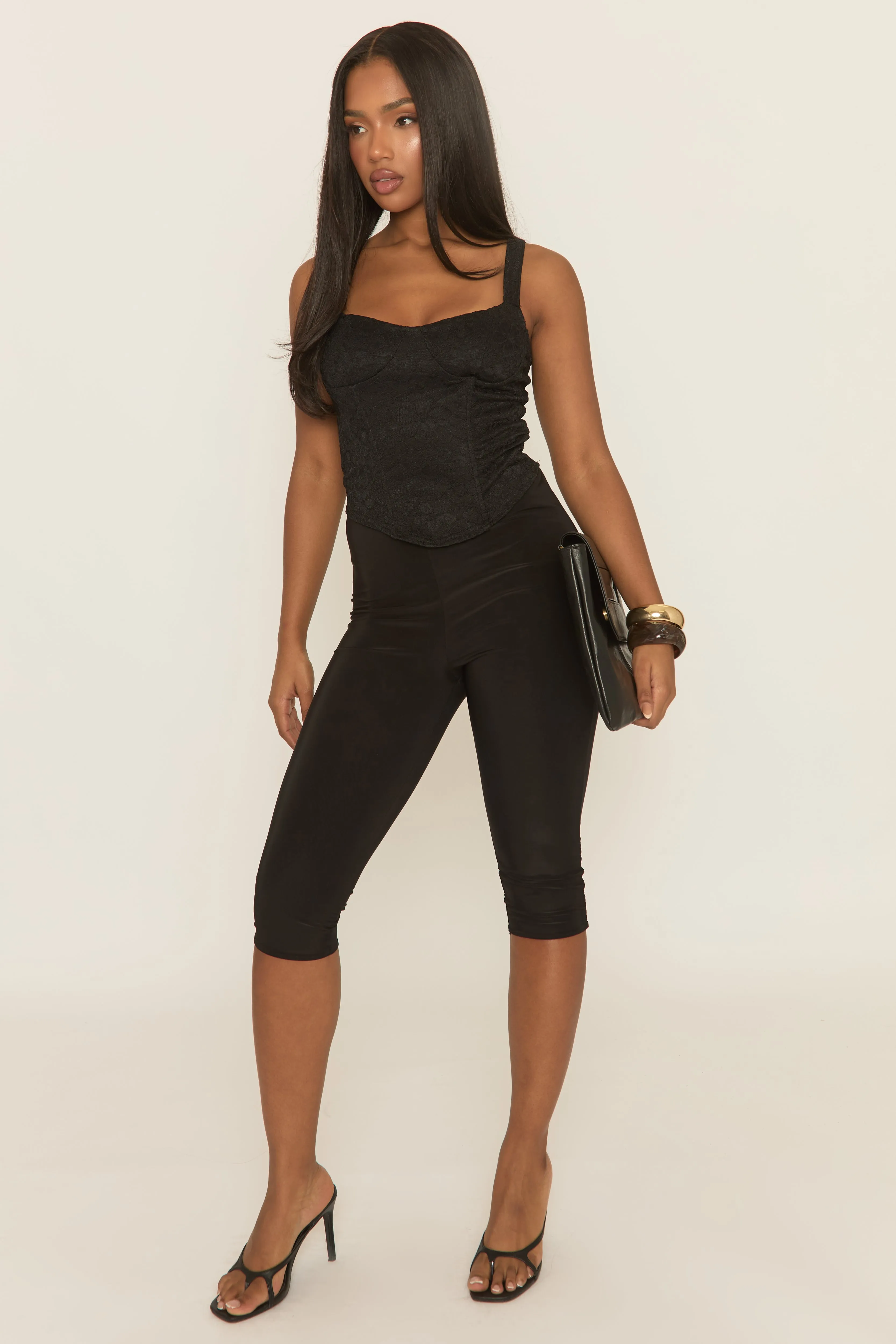 Black Floral Lace Corset Top - Rosibelle sold by Rebellious Fashion product image thumbnail 4